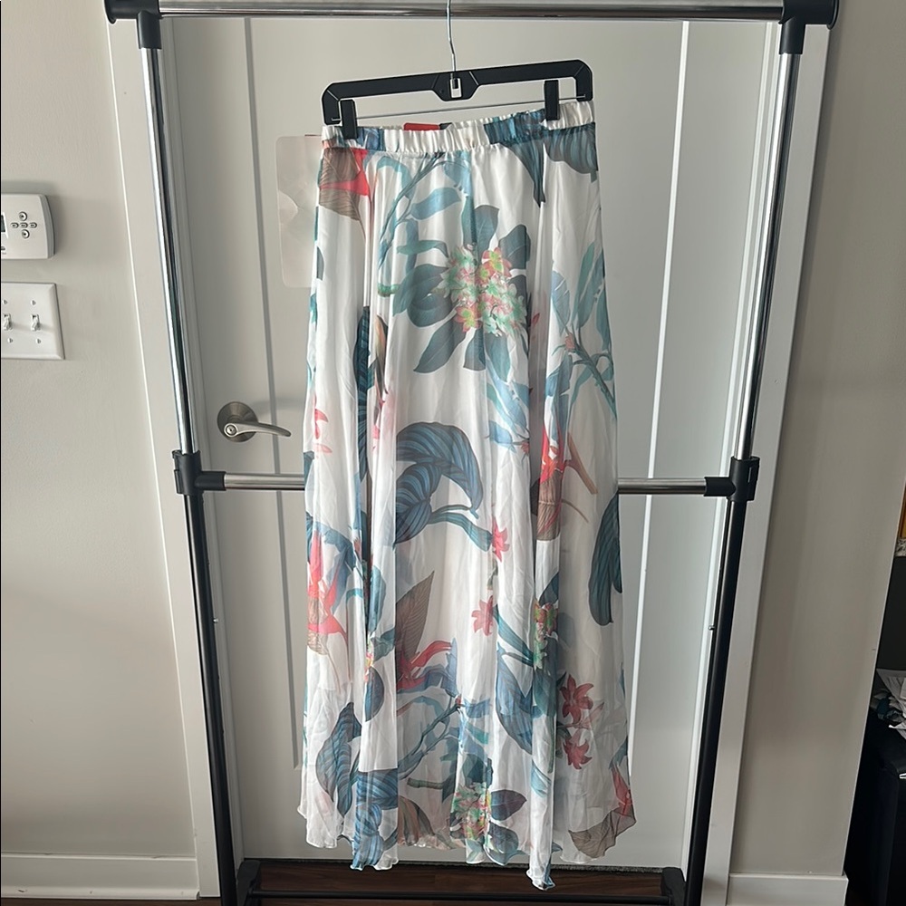 Chicwish Blue and Pink Maxi Skirt